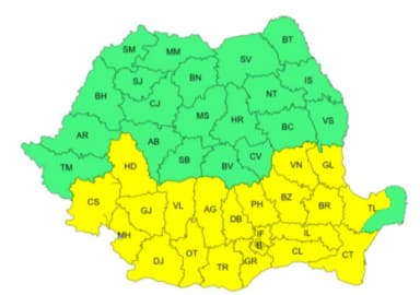  Avertizare Cod Galben de instabilitate atmosferică până mâine dimineață