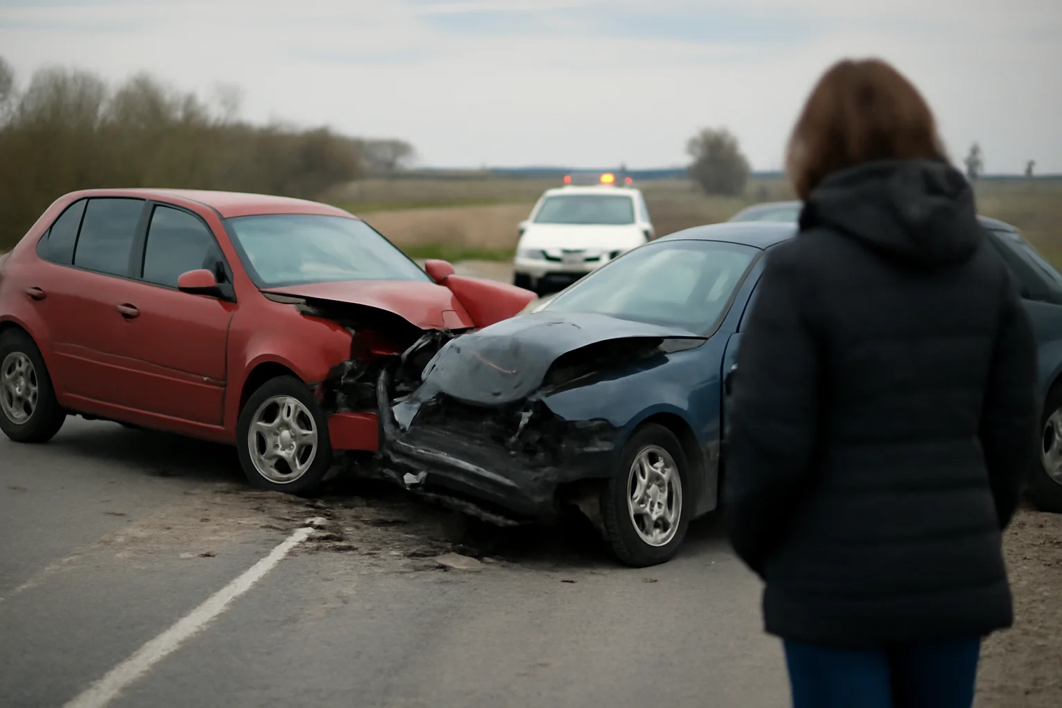 Accident cu două autoturisme pe DJ 677, aproape de Slatina, un șofer dus la spital