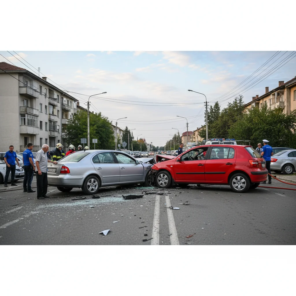Accident grav între două autoturisme pe strada Crișan din Slatina, provocat de un șofer de 79 de ani – FOTO