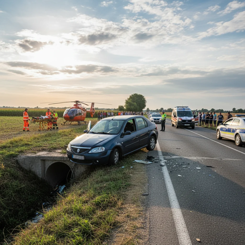 Accident grav pe DJ 546 în Olt, o victimă la spital