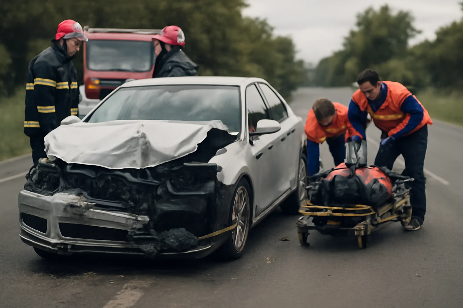Accident rutier grav pe DN 65, lângă Slatina: șofer din Piatra Olt rănit după impactul cu un pom