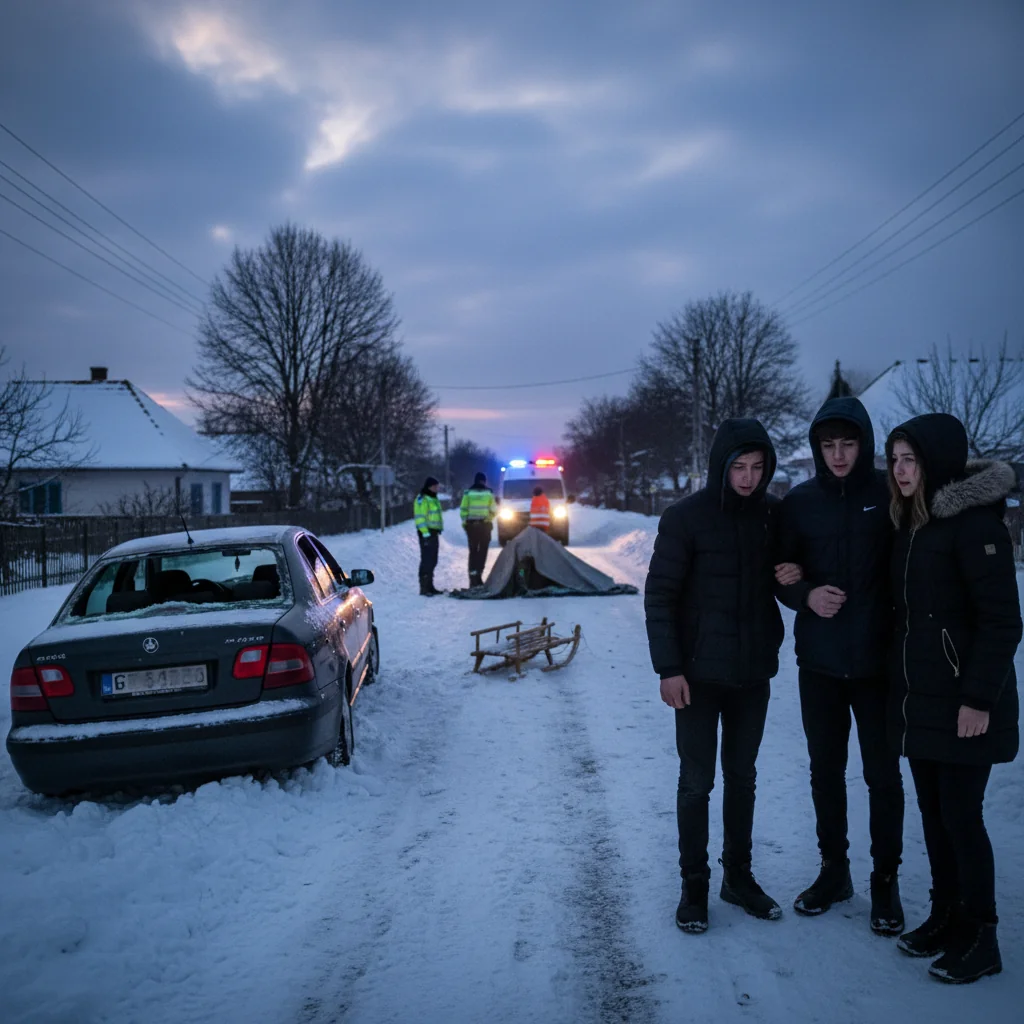 Adolescent de 17 ani mort într-un accident cu sanie tractată de mașină, în județul Olt, aproape de Slatina
