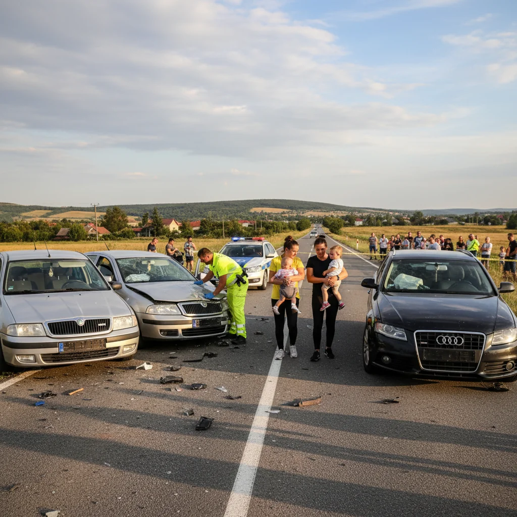 cinci răniți, dintre care trei copii / FOTO