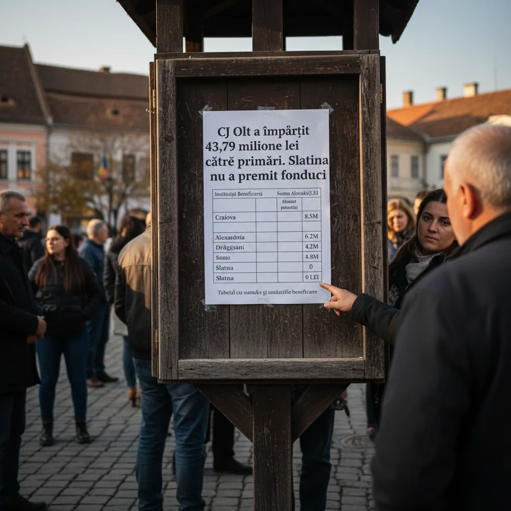 CJ Olt alocă 43,79 milioane lei, Slatina fără fonduri