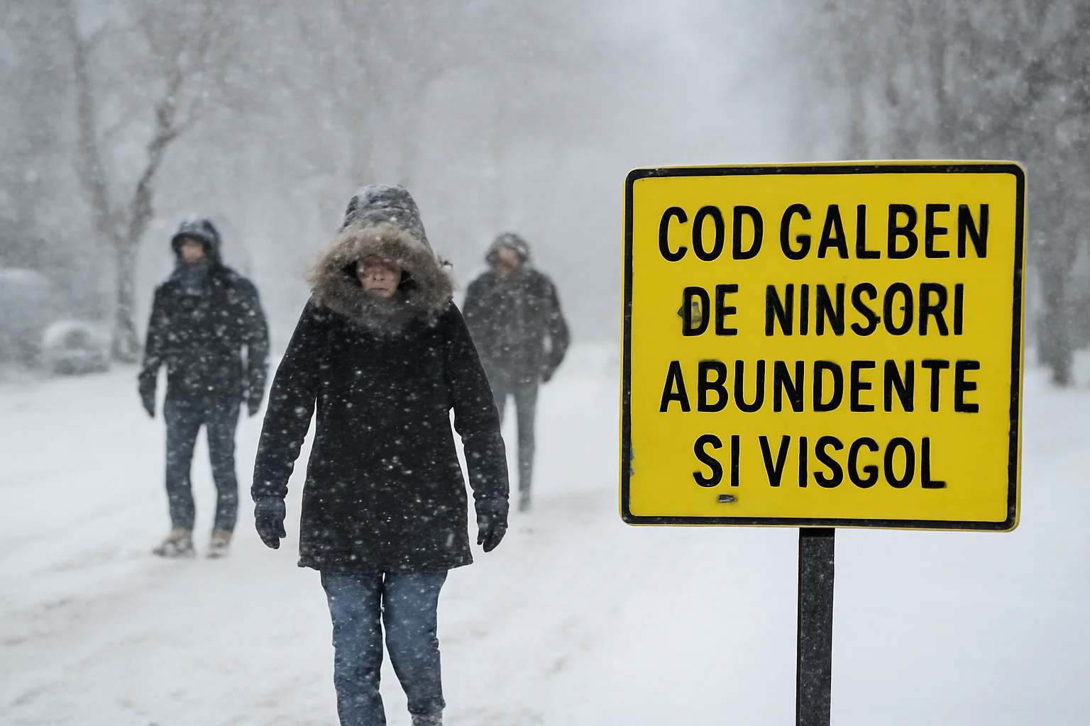Cod galben de ninsori abundente și viscol pentru județul Olt, cu impact așteptat și în Slatina