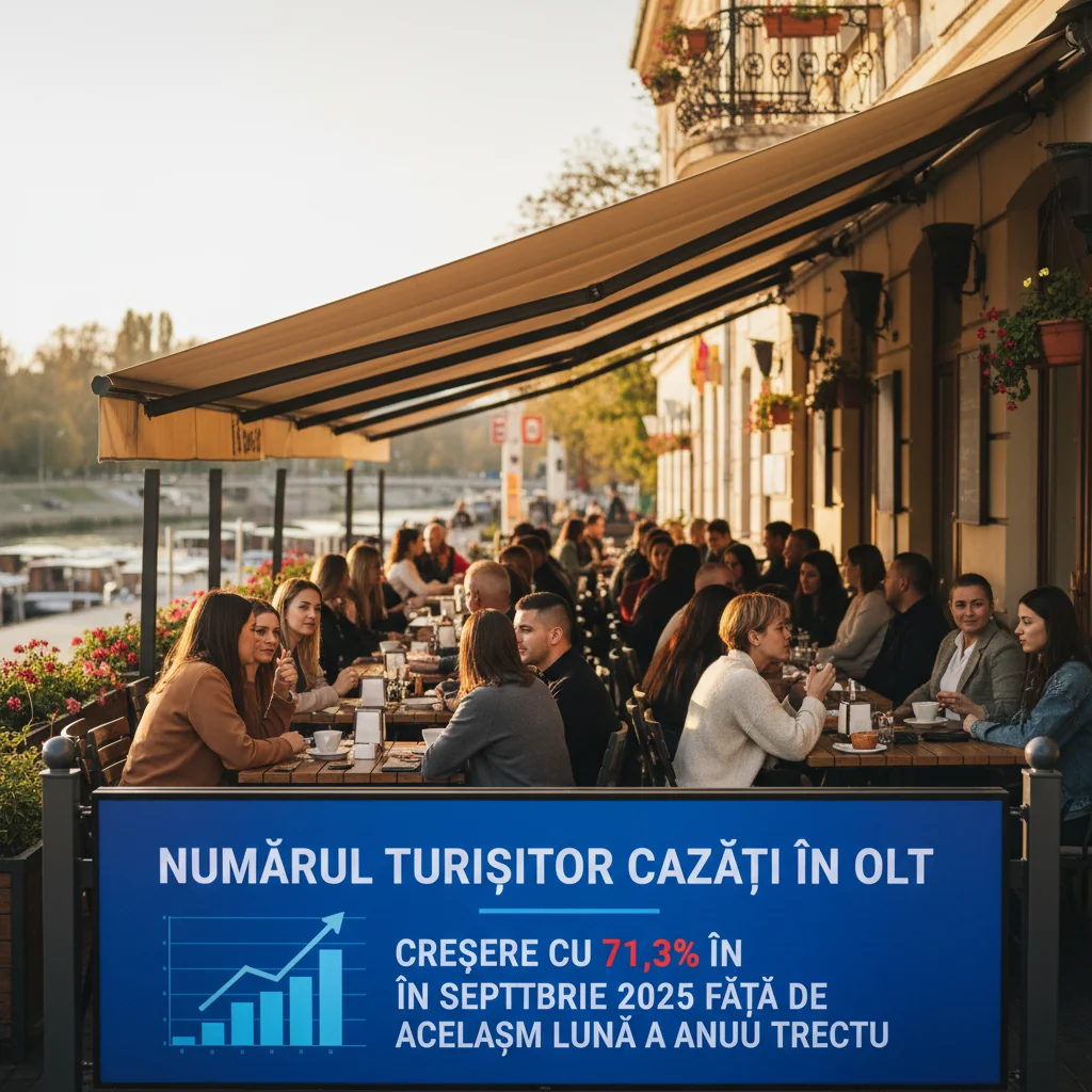 Crește cu 71,3% numărul turiștilor cazați în Olt în septembrie 2025 comparativ cu septembrie 2024