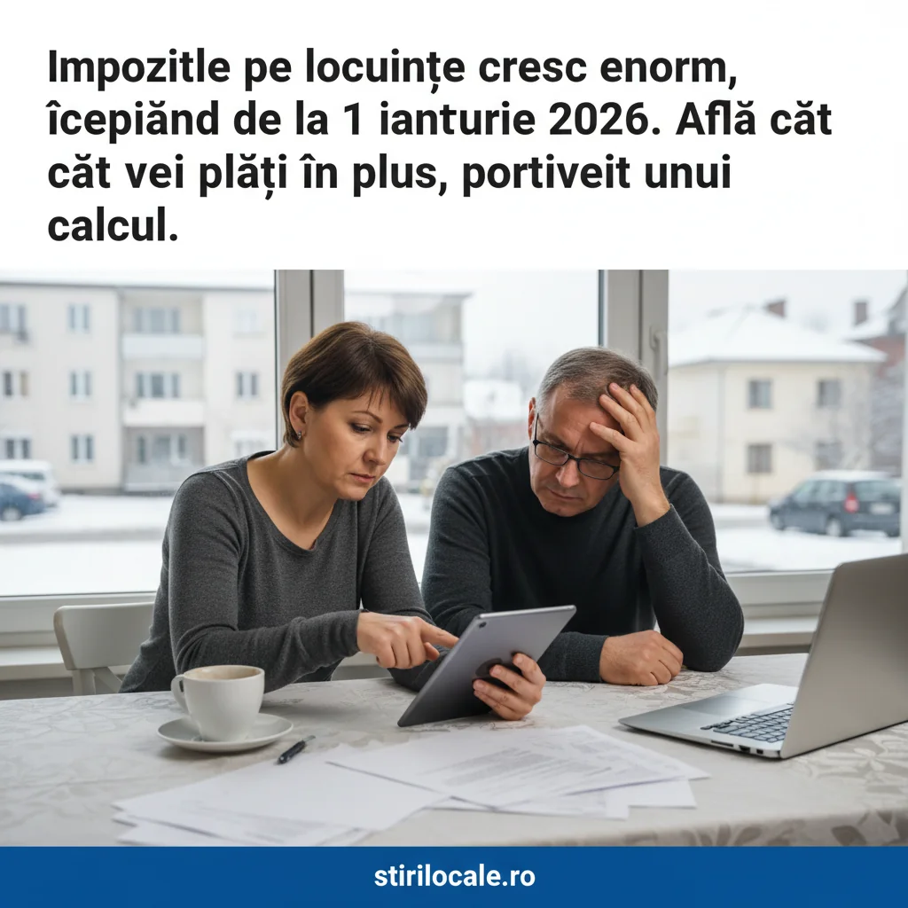 Creștere semnificativă a impozitelor pe locuințe de la 1 ianuarie 2026 – Vezi cât vei plăti în plus conform calculelor