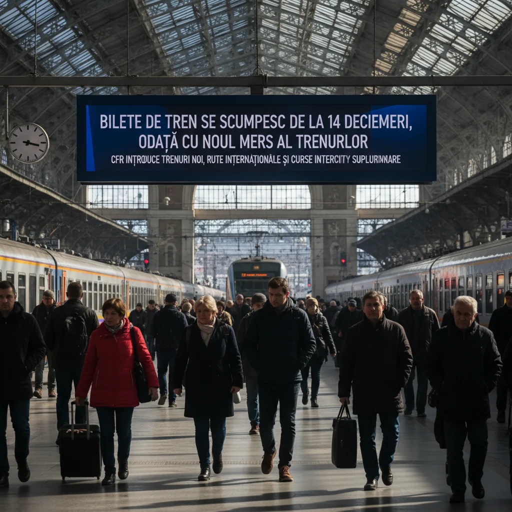 Creștere tarifelor la biletele de tren de la 14 decembrie, odată cu noul Mers al Trenurilor și introducerea de curse internaționale și Intercity suplimentare de CFR