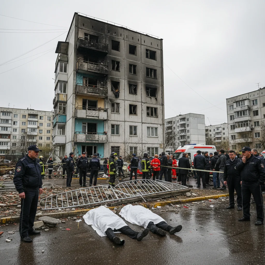 Doi bărbați morți după căderea de pe un bloc cu zece etaje la Slatina