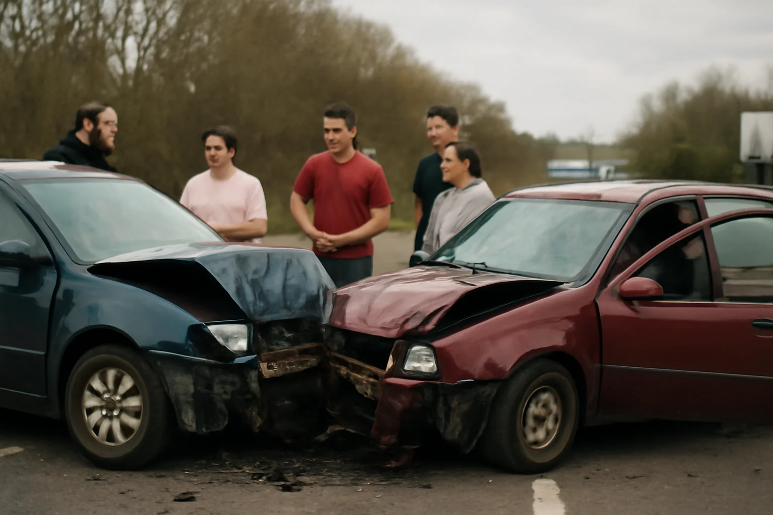 Două familii din Slatina, rănite ușor într-un accident cu trei mașini pe DN 73, la Clucereasa