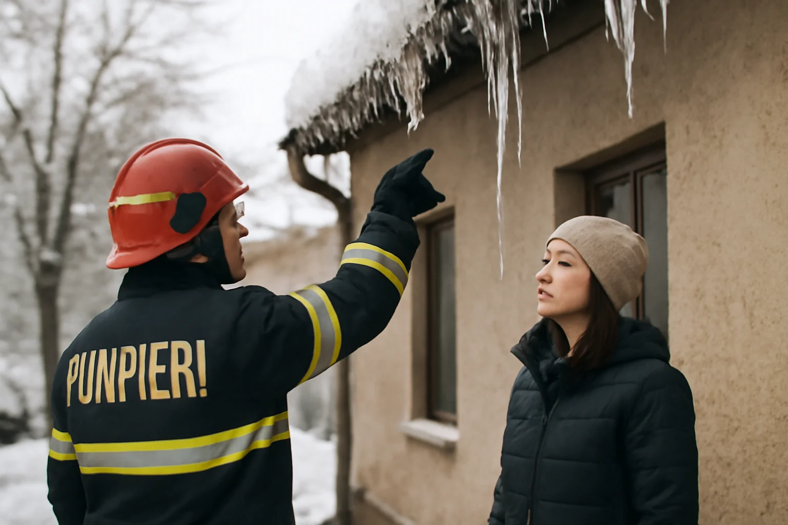 ISU Olt avertizează la Slatina: țurțurii de pe acoperișuri trebuie îndepărtați pentru siguranța trecătorilor