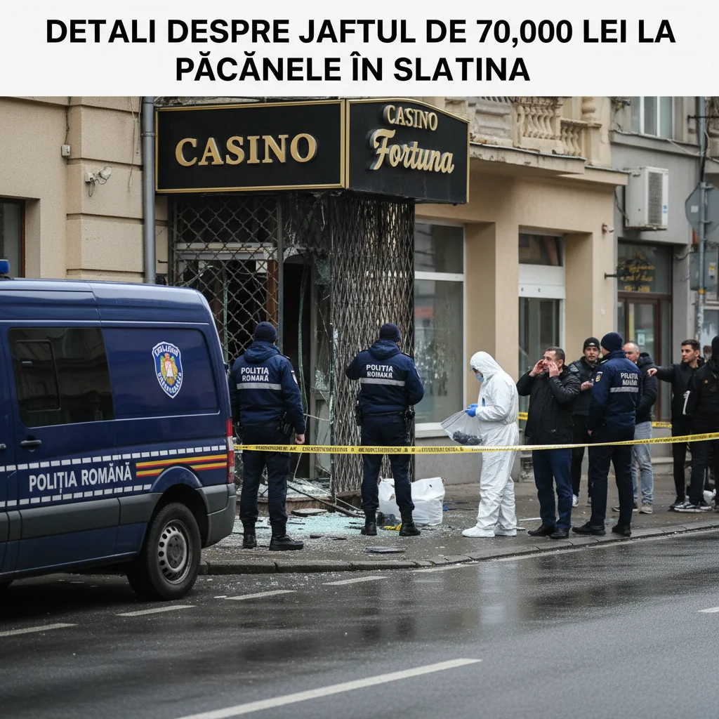 Jaful de 70.000 de lei dintr-o sală de jocuri din Slatina: suspect reținut, banii recuperați