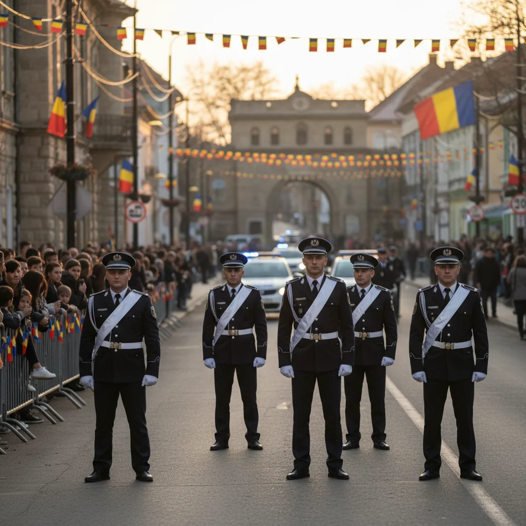 Jandarmii olteni asigură ordinea și siguranța la manifestările de 1 Decembrie în județul Olt