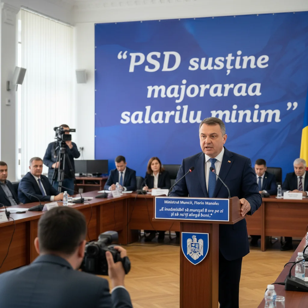 Ministrul Muncii Florin Manole afirmă că e inacceptabil să lucrezi 8 ore pe zi și să nu ai bani suficienți