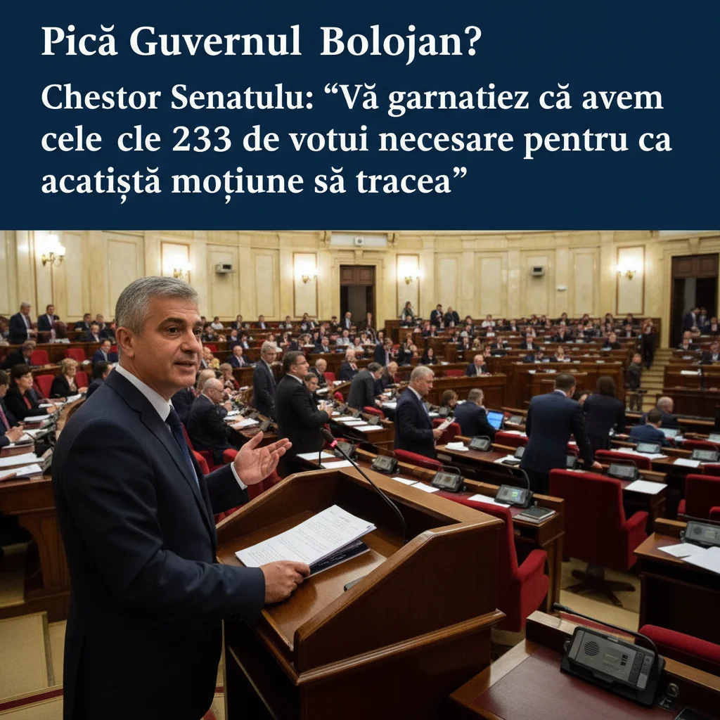 Moțiunea de cenzură împotriva Guvernului Bolojan are asigurate cele 233 de voturi necesare, anunță Chestorul Senatului