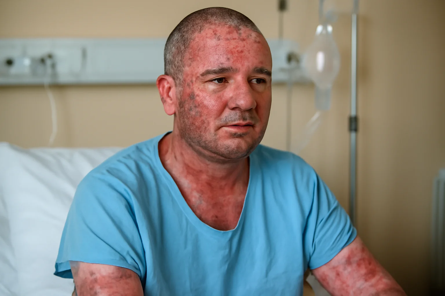 Pacient din Bârlad, cu arsuri grave la brațe, gât și cap, povestește cum i-a fost salvată viața la Spitalul Slatina FOTO