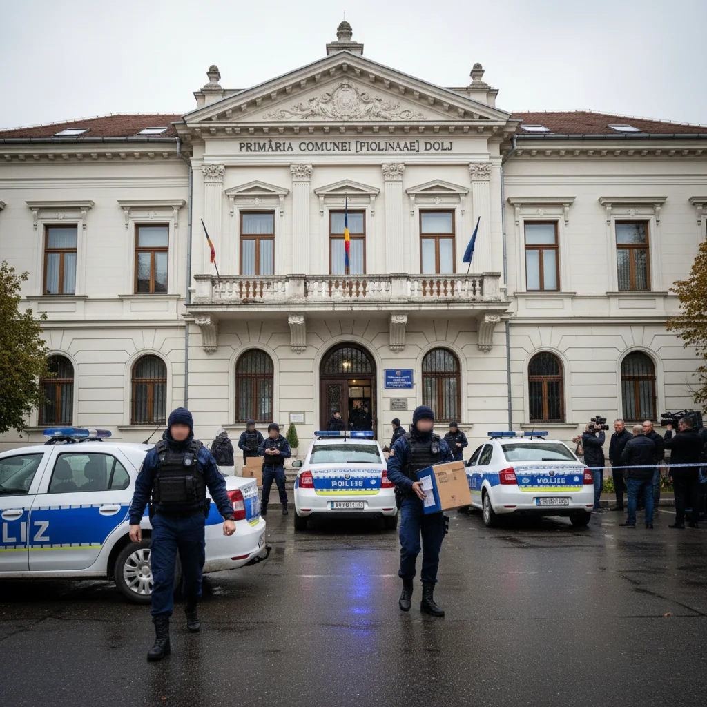 Percheziții într-un dosar de delapidare și fals la o primărie din județul Dolj – VIDEO