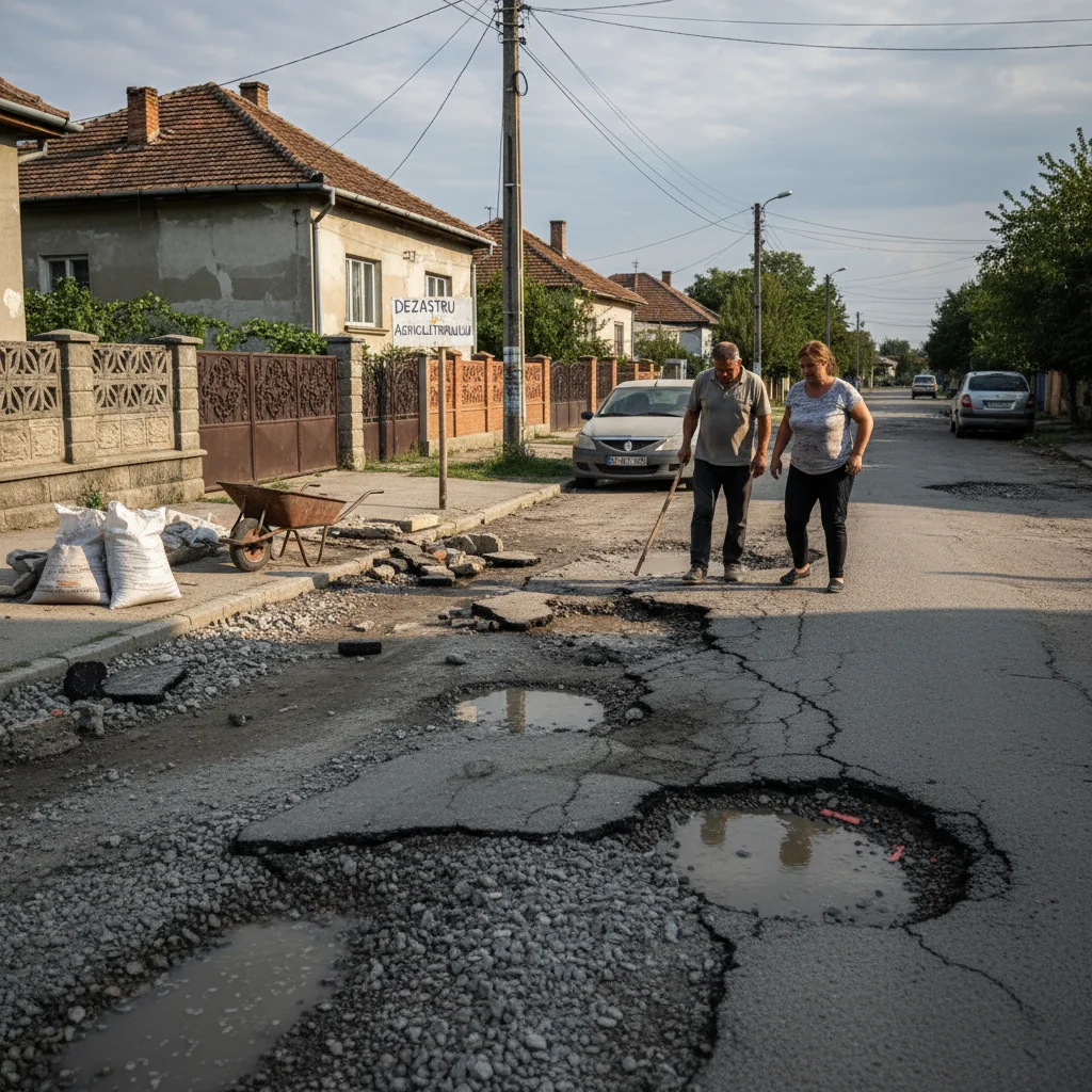 Probleme persistente pe strada Agricultorului din Slatina după lucrările de asfaltare