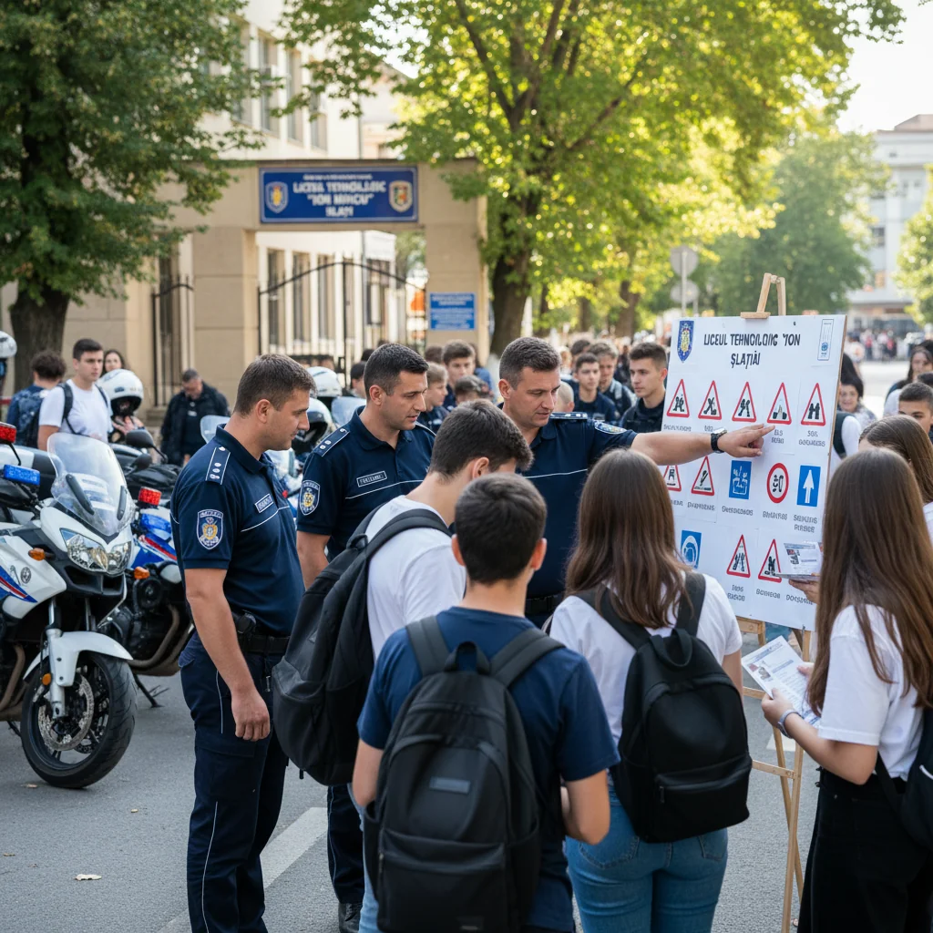 Siguranța rutieră: Polițiștii discută cu elevii din Slatina