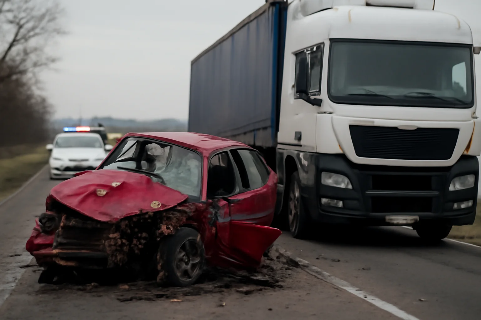 Șofer de 19 ani moare într-un impact frontal cu un TIR / FOTO
