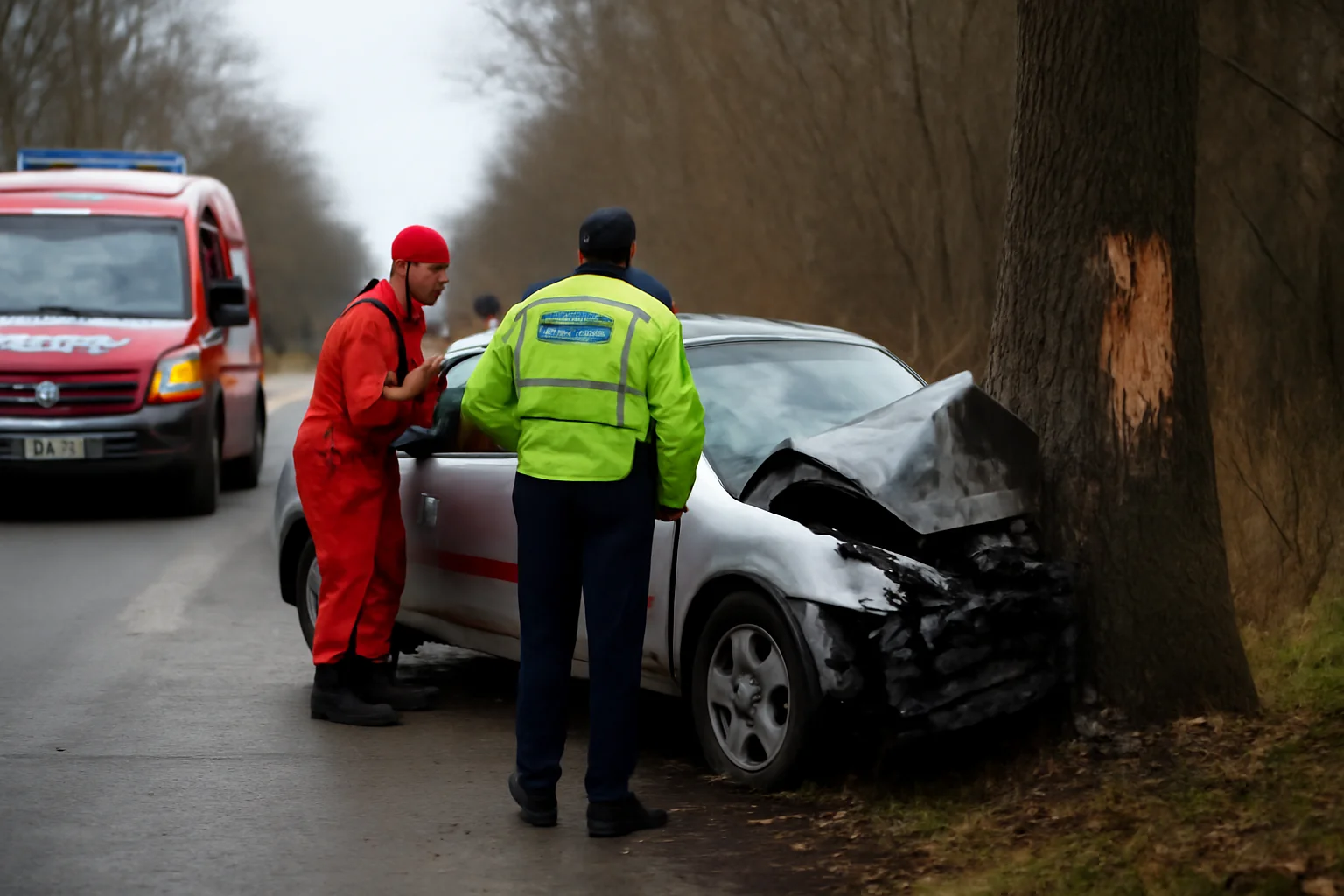 șofer rănit grav după ce autoturismul a lovit un copac / FOTO