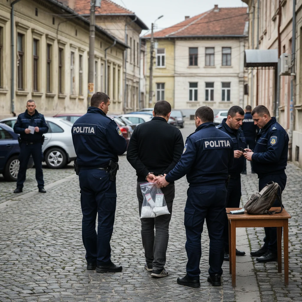 Trafic de droguri „la bucată” descoperit la Slatina, suspect reținut de polițiști